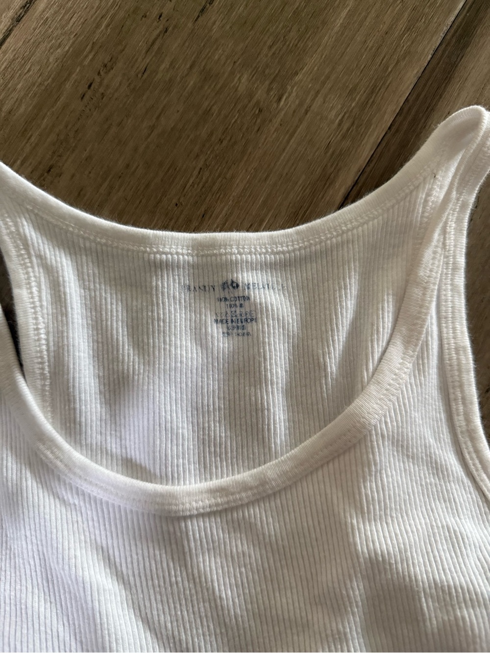Brandy Melville White Ribbed Tank Top - Picture 2 of 2